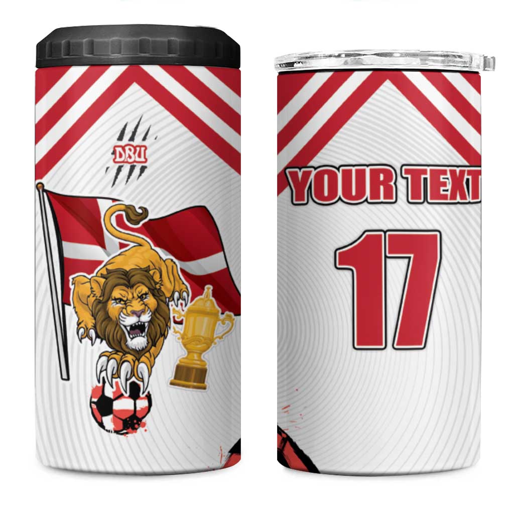 Custom Danmark Football Go Champions 4 in 1 Can Cooler Tumbler Denmark Sporty Style