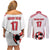 Custom Danmark Football Go Champions Couples Matching Off Shoulder Short Dress and Long Sleeve Button Shirt Denmark Sporty Style