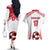 Custom Danmark Football Go Champions Couples Matching Off The Shoulder Long Sleeve Dress and Hawaiian Shirt Denmark Sporty Style