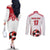 Custom Danmark Football Go Champions Couples Matching Off The Shoulder Long Sleeve Dress and Long Sleeve Button Shirt Denmark Sporty Style