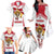 Custom Danmark Football Go Champions Family Matching Off The Shoulder Long Sleeve Dress and Hawaiian Shirt Denmark Sporty Style