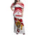 Custom Danmark Football Go Champions Family Matching Off Shoulder Maxi Dress and Hawaiian Shirt Denmark Sporty Style