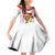 Custom Danmark Football Go Champions Family Matching Off Shoulder Short Dress and Hawaiian Shirt Denmark Sporty Style