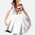 Custom Danmark Football Go Champions Family Matching Short Sleeve Bodycon Dress and Hawaiian Shirt Denmark Sporty Style