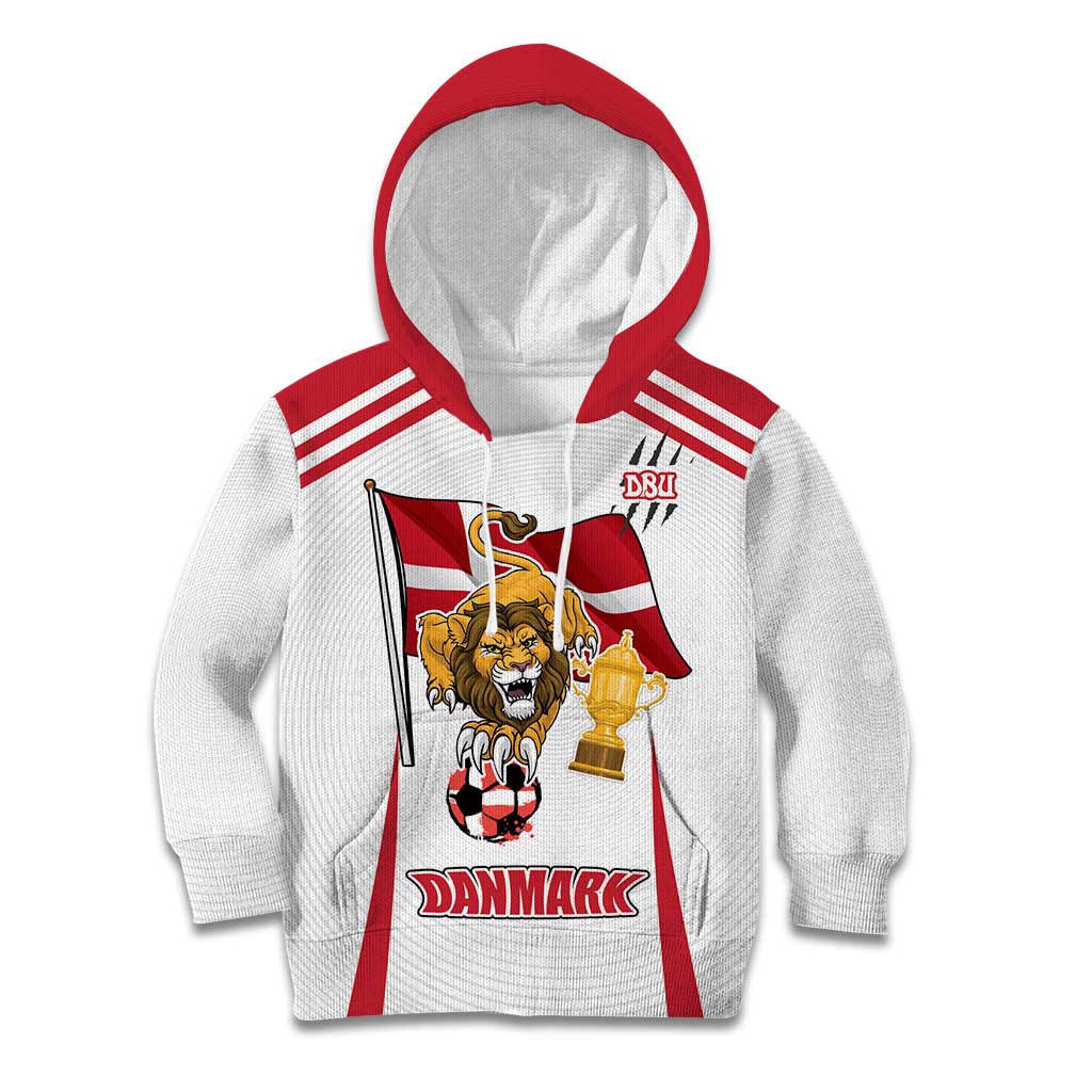 Custom Danmark Football Go Champions Kid Hoodie Denmark Sporty Style