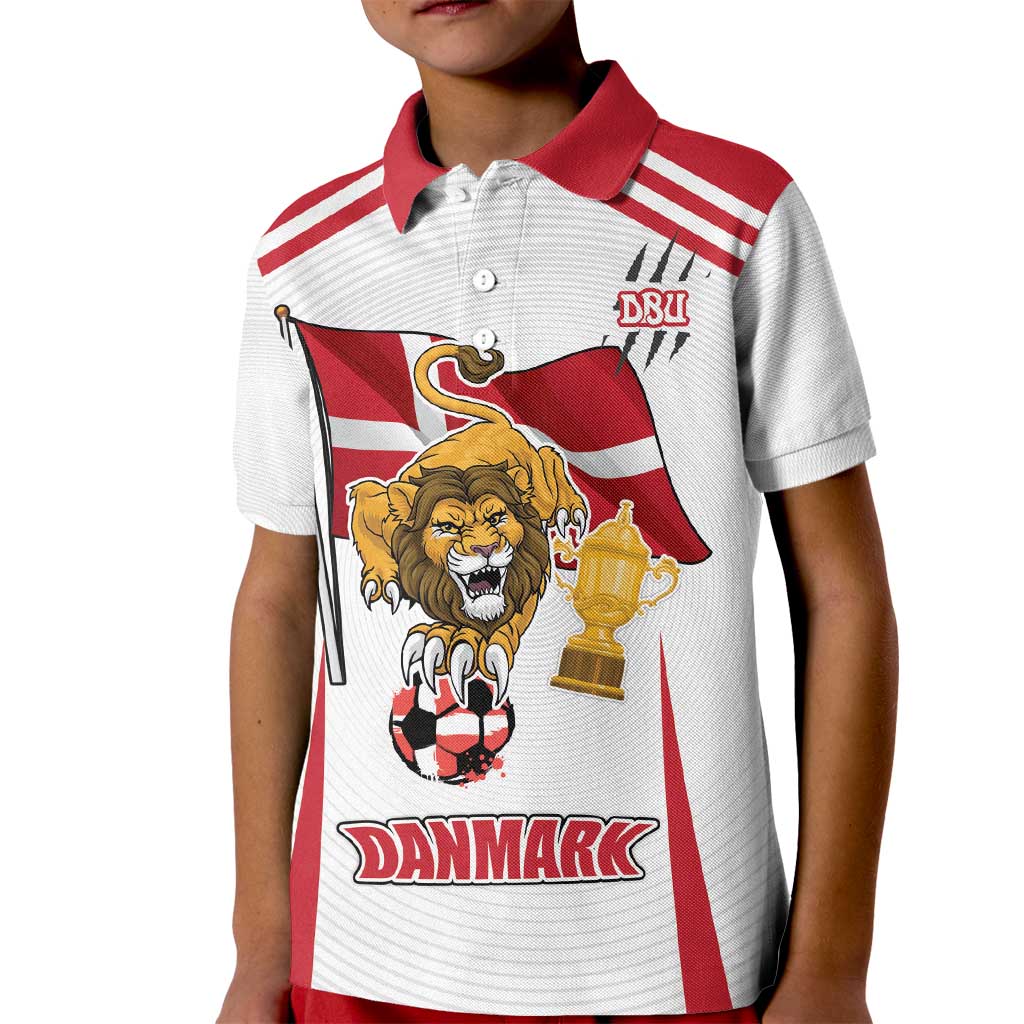 Custom Danmark Football Go Champions Kid Polo Shirt Denmark Sporty Style