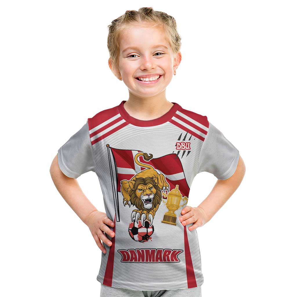 Custom Danmark Football Go Champions Kid T Shirt Denmark Sporty Style