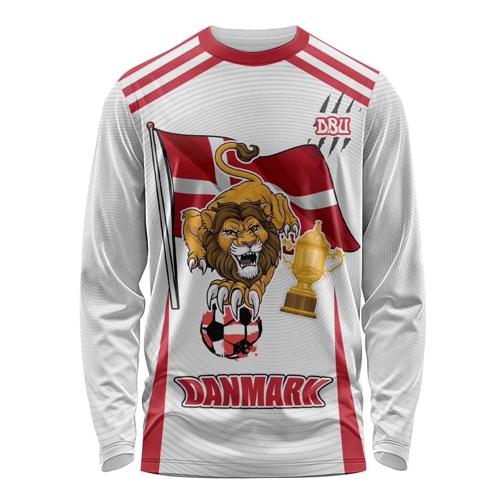 Custom Danmark Football Go Champions Long Sleeve Shirt Denmark Sporty Style