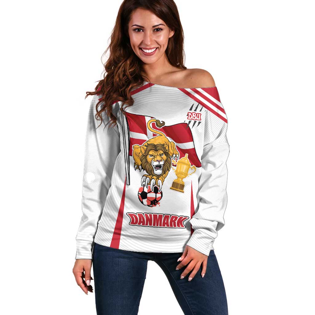 Custom Danmark Football Go Champions Off Shoulder Sweater Denmark Sporty Style