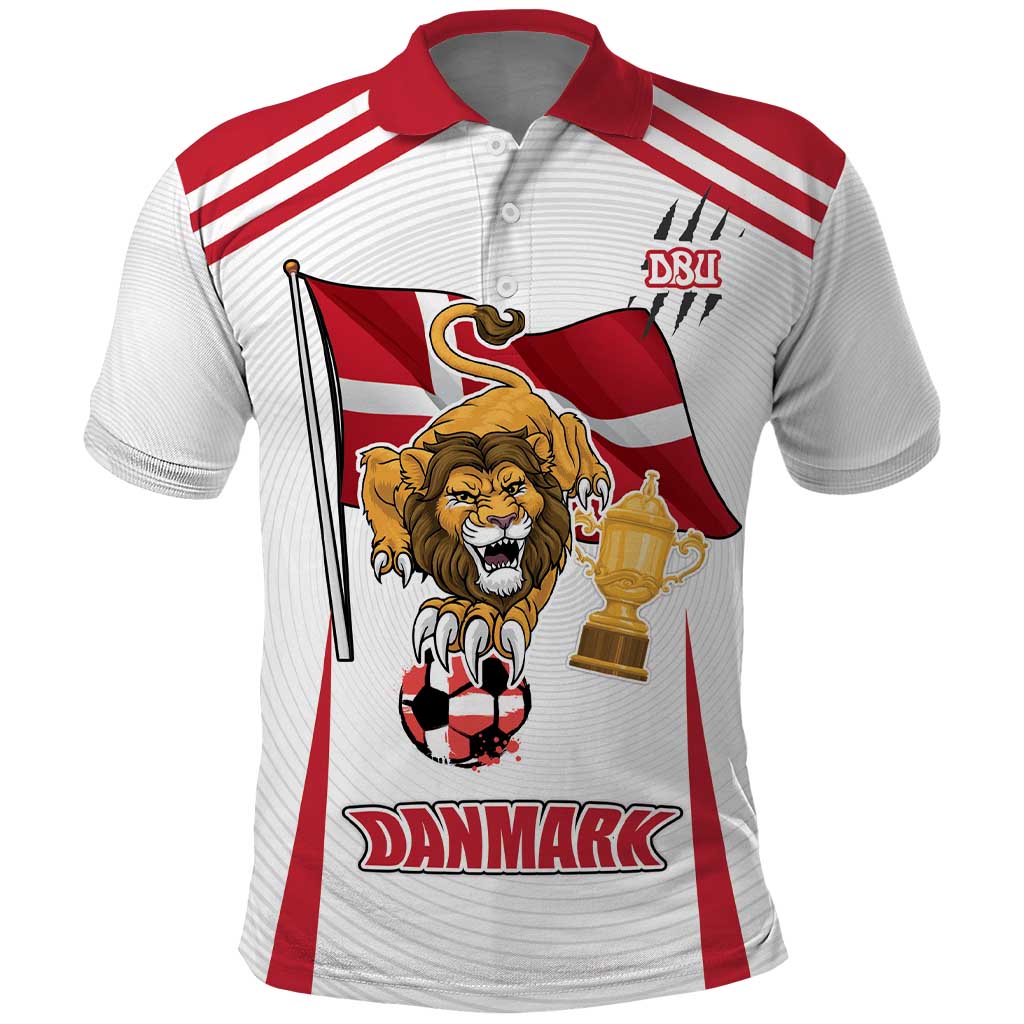 Custom Danmark Football Go Champions Polo Shirt Denmark Sporty Style