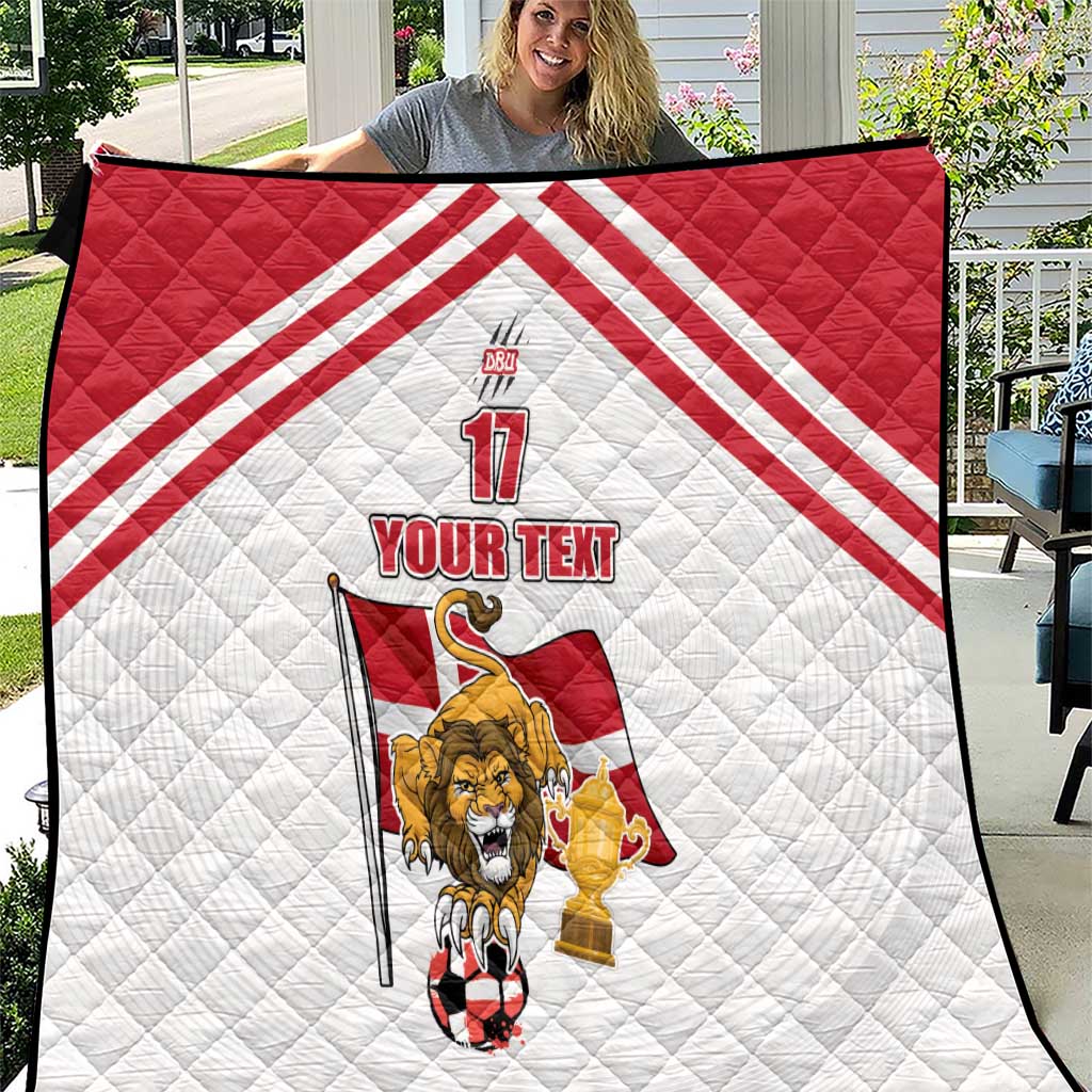 Custom Danmark Football Go Champions Quilt Denmark Sporty Style