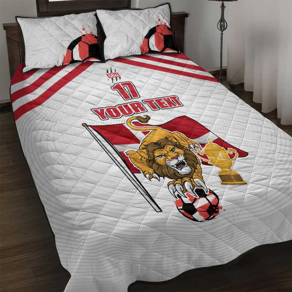 Custom Danmark Football Go Champions Quilt Bed Set Denmark Sporty Style