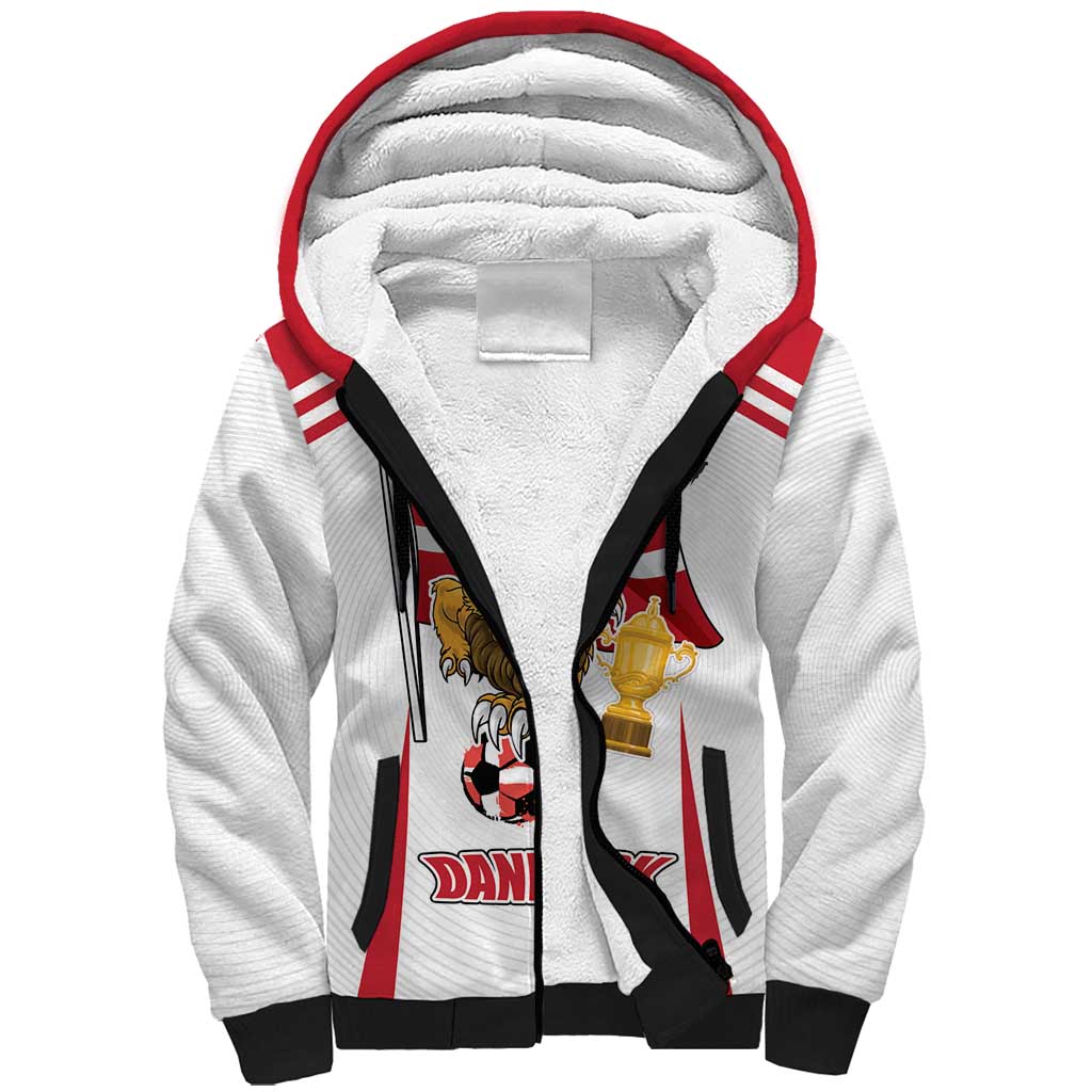 Custom Danmark Football Go Champions Sherpa Hoodie Denmark Sporty Style