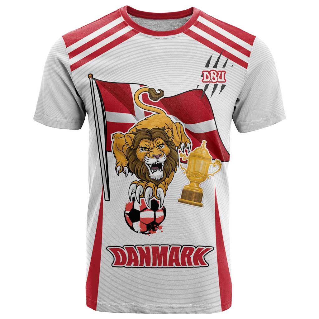 Custom Danmark Football Go Champions T Shirt Denmark Sporty Style