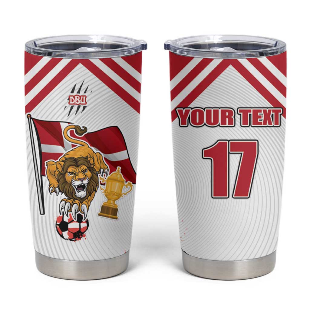 Custom Danmark Football Go Champions Tumbler Cup Denmark Sporty Style