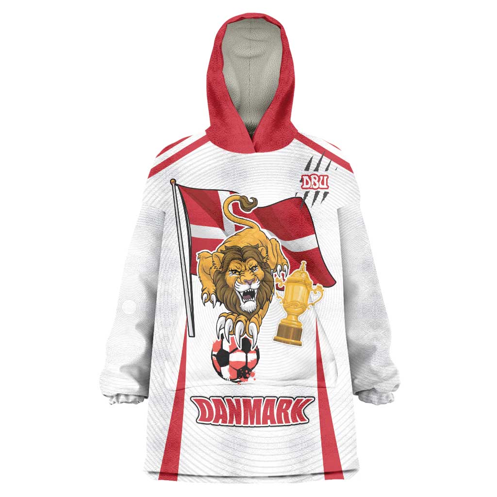 Custom Danmark Football Go Champions Wearable Blanket Hoodie Denmark Sporty Style