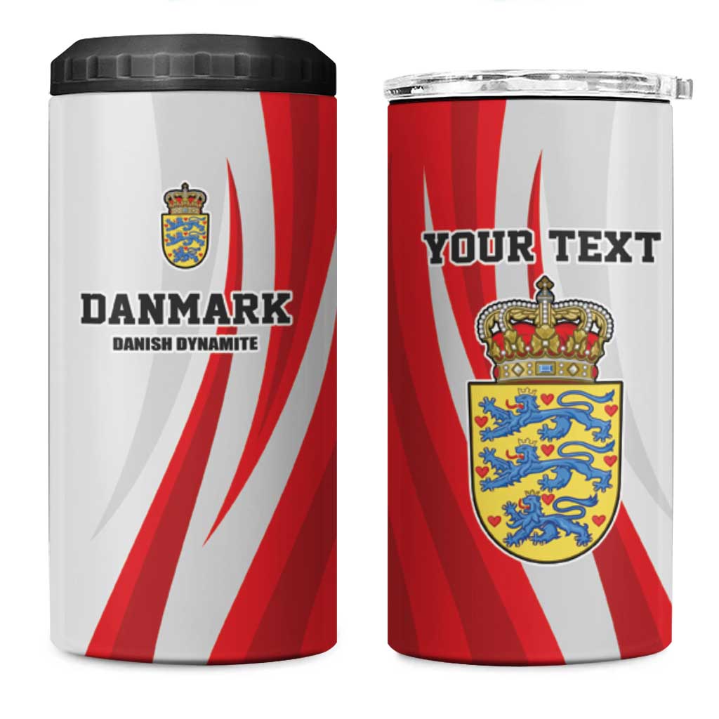 Personalized Danmark Football 4 in 1 Can Cooler Tumbler Denmark Sporty Style Danish Dynamite