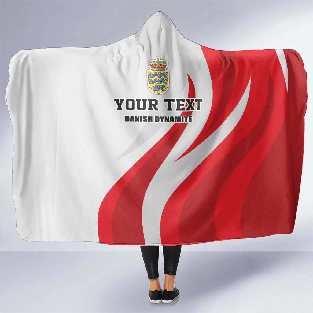 Personalized Danmark Football Hooded Blanket Denmark Sporty Style Danish Dynamite