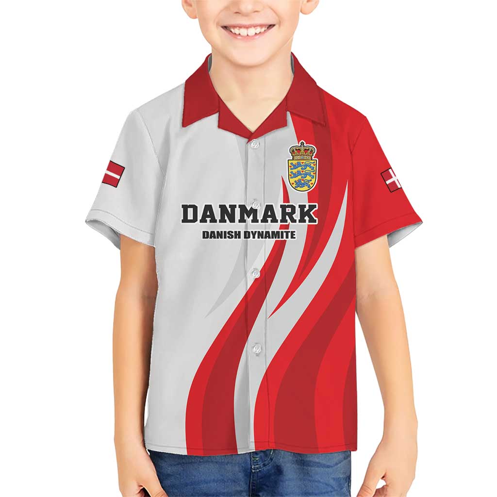 Personalized Danmark Football Kid Hawaiian Shirt Denmark Sporty Style Danish Dynamite