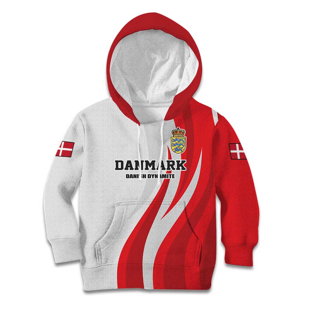 Personalized Danmark Football Kid Hoodie Denmark Sporty Style Danish Dynamite