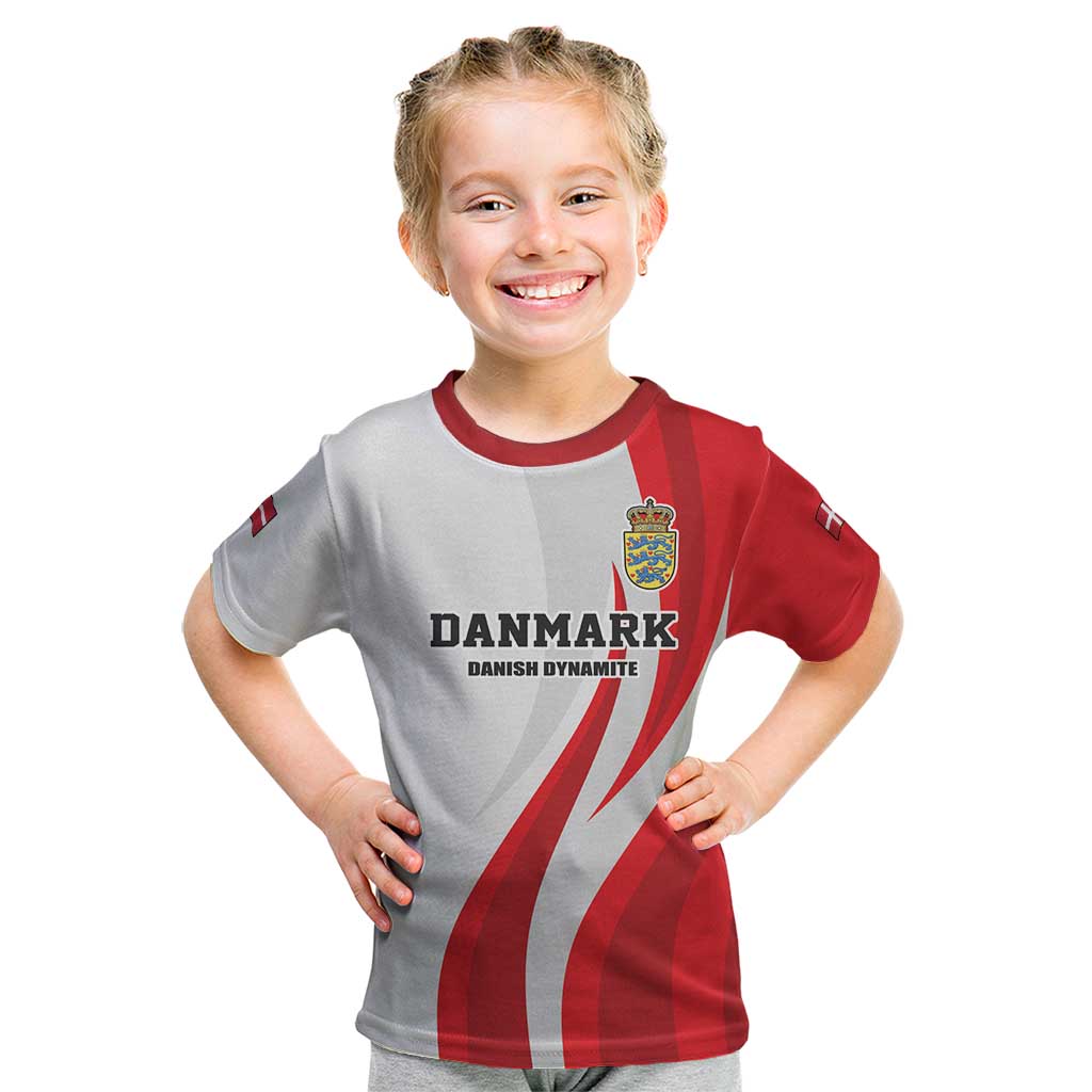 Personalized Danmark Football Kid T Shirt Denmark Sporty Style Danish Dynamite