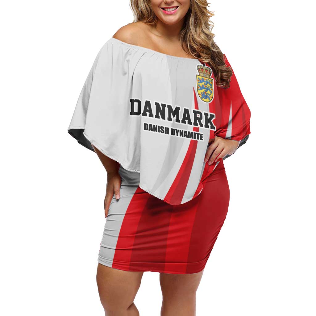 Personalized Danmark Football Off Shoulder Short Dress Denmark Sporty Style Danish Dynamite