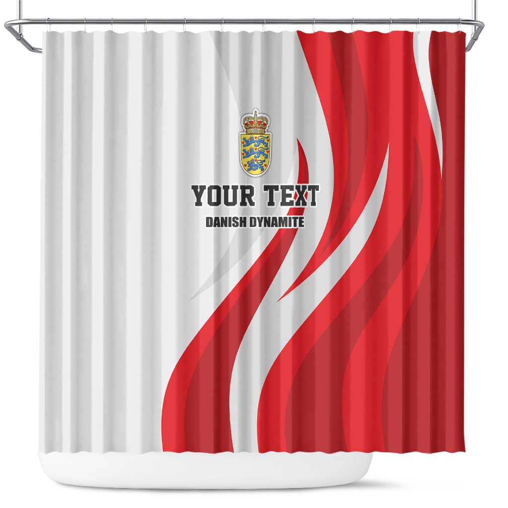 Personalized Danmark Football Shower Curtain Denmark Sporty Style Danish Dynamite