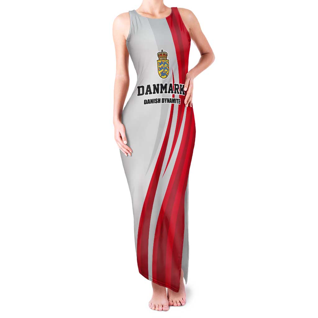 Personalized Danmark Football Tank Maxi Dress Denmark Sporty Style Danish Dynamite