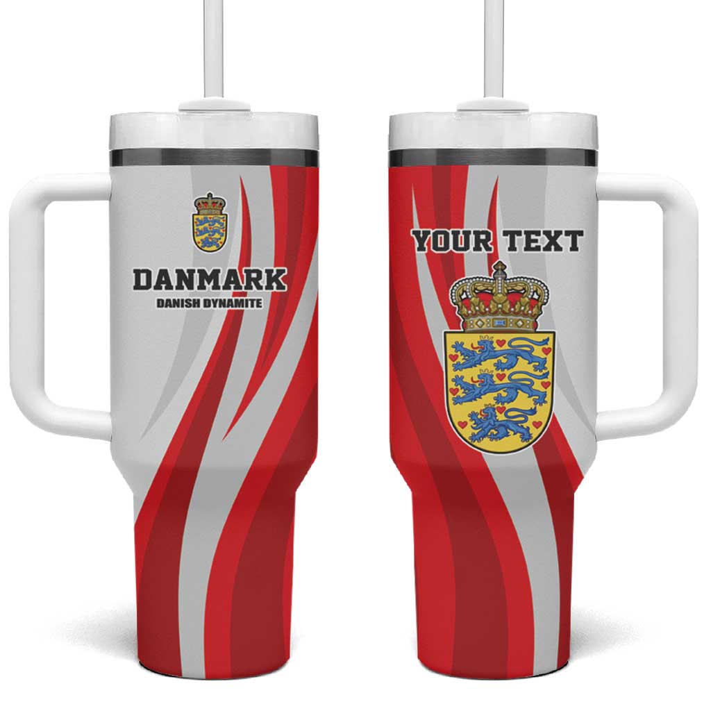 Personalized Danmark Football Tumbler With Handle Denmark Sporty Style Danish Dynamite