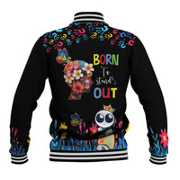 Born to Stand Out Autism Awareness Baseball Jacket Brain Mind and Yippee!
