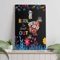 Born to Stand Out Autism Awareness Canvas Wall Art Brain Mind and Yippee!