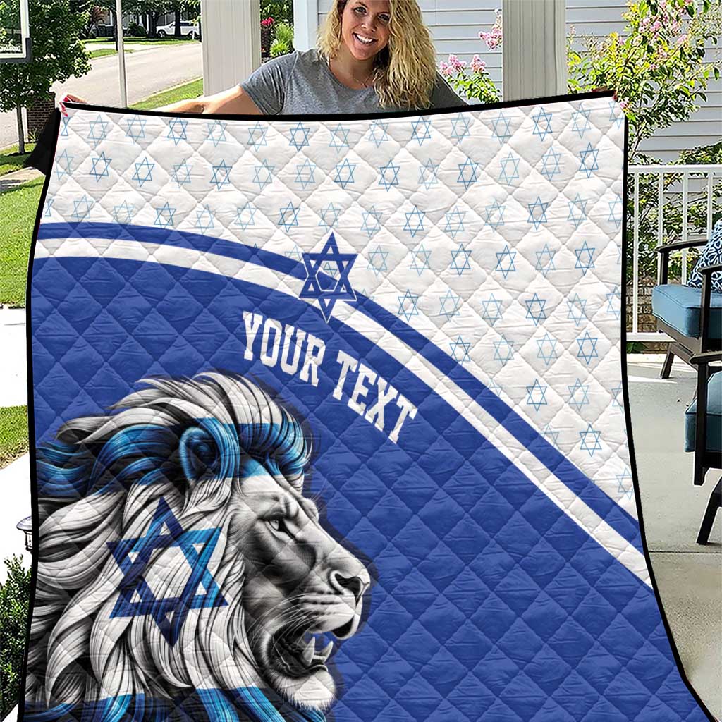Personalized Israel Lion of Judah Quilt Flag and Coat of arms