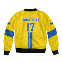 Custom Ukraine Football Bomber Jacket Yellow Style