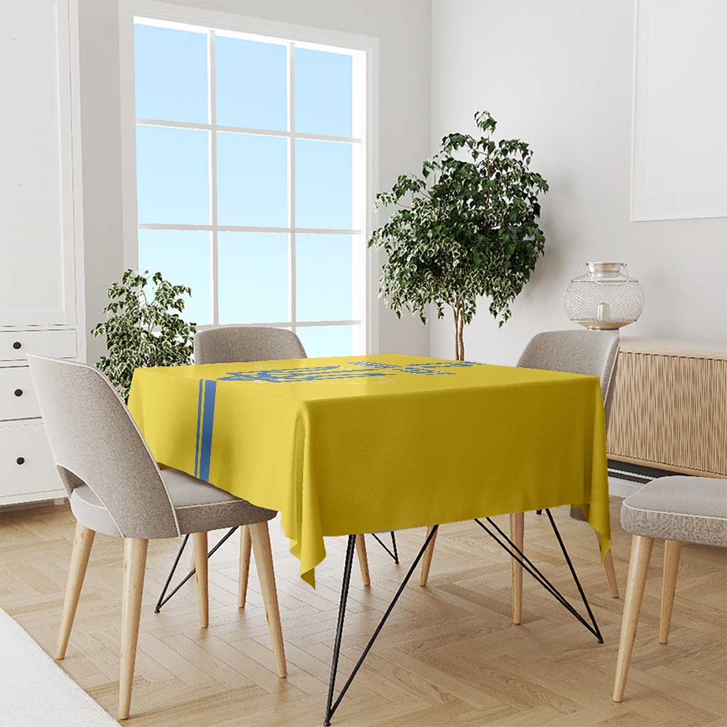 Custom Ukraine Football Tablecloth Yellow Style