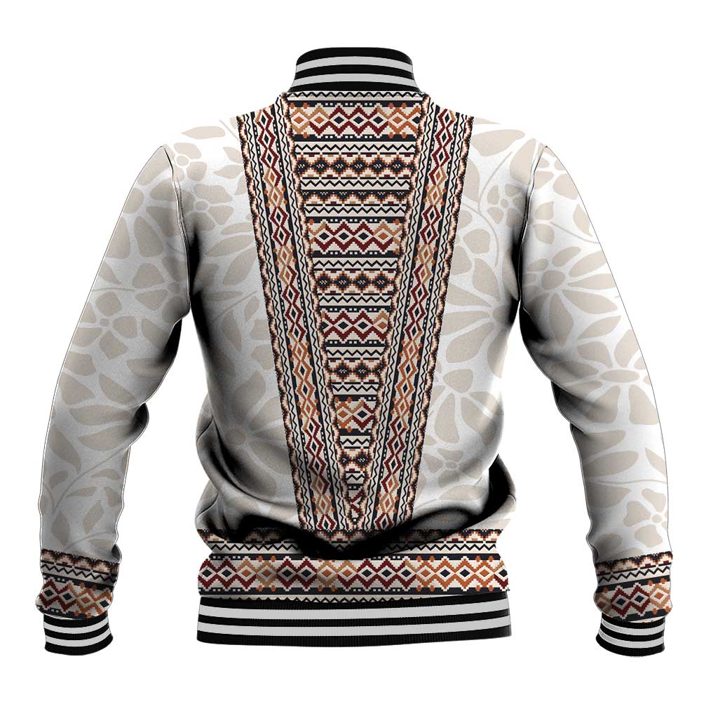 Danmark Traditional Patern with Daisy Baseball Jacket Danish Patern Simple Style