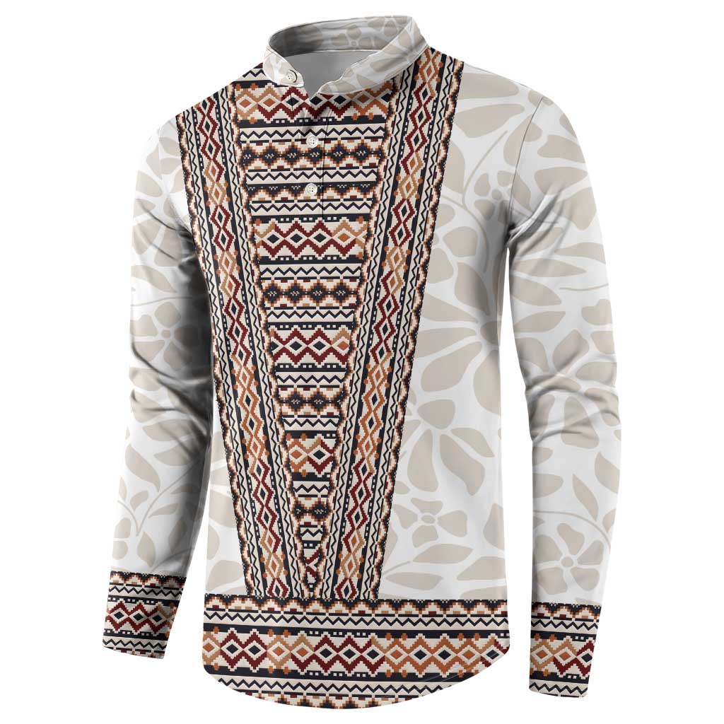 Danmark Traditional Patern with Daisy Button Sweatshirt Danish Patern Simple Style