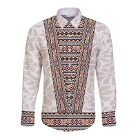 Danmark Traditional Patern with Daisy Long Sleeve Button Shirt Danish Patern Simple Style