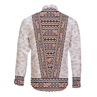 Danmark Traditional Patern with Daisy Long Sleeve Button Shirt Danish Patern Simple Style