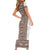 Danmark Traditional Patern with Daisy Short Sleeve Bodycon Dress Danish Patern Simple Style