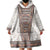 Danmark Traditional Patern with Daisy Wearable Blanket Hoodie Danish Patern Simple Style