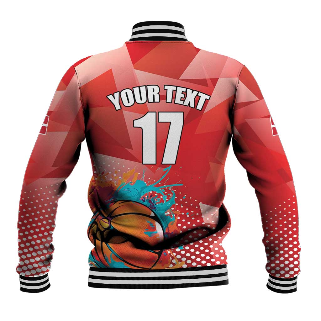 Custom Danmark Basketball Go Champions Baseball Jacket Sporty Style