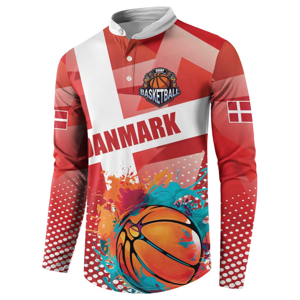Custom Danmark Basketball Go Champions Button Sweatshirt Sporty Style