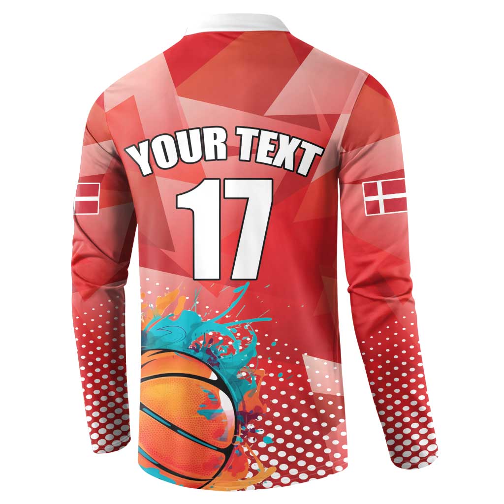 Custom Danmark Basketball Go Champions Button Sweatshirt Sporty Style