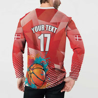 Custom Danmark Basketball Go Champions Button Sweatshirt Sporty Style