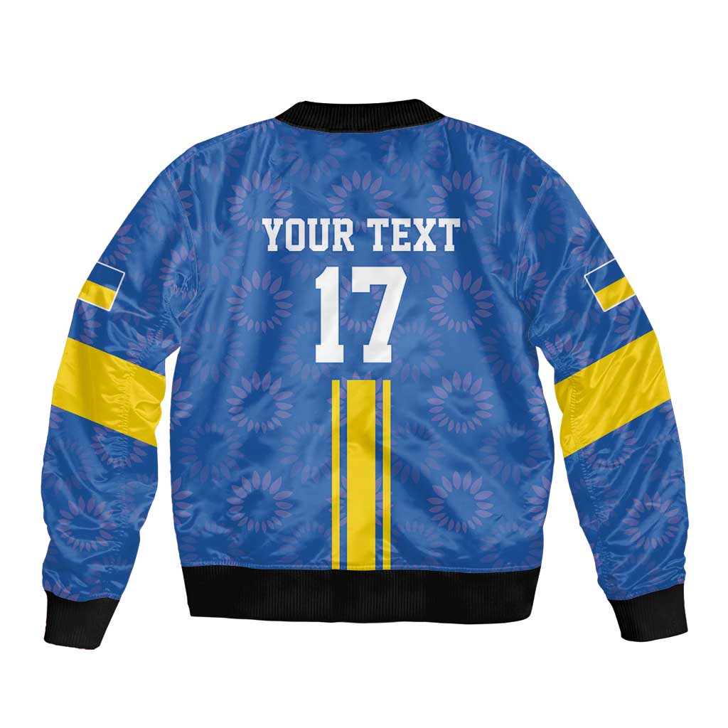 Custom Ukraine Football Bomber Jacket Blue Style