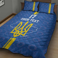 Custom Ukraine Football Quilt Bed Set Blue Style