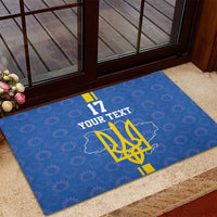 Custom Ukraine Football Rubber Doormat Blue Style