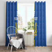 Custom Ukraine Football Window Curtain Blue Style