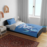 Custom Estonia Football Bedding Set Retro Jersey Blue Version