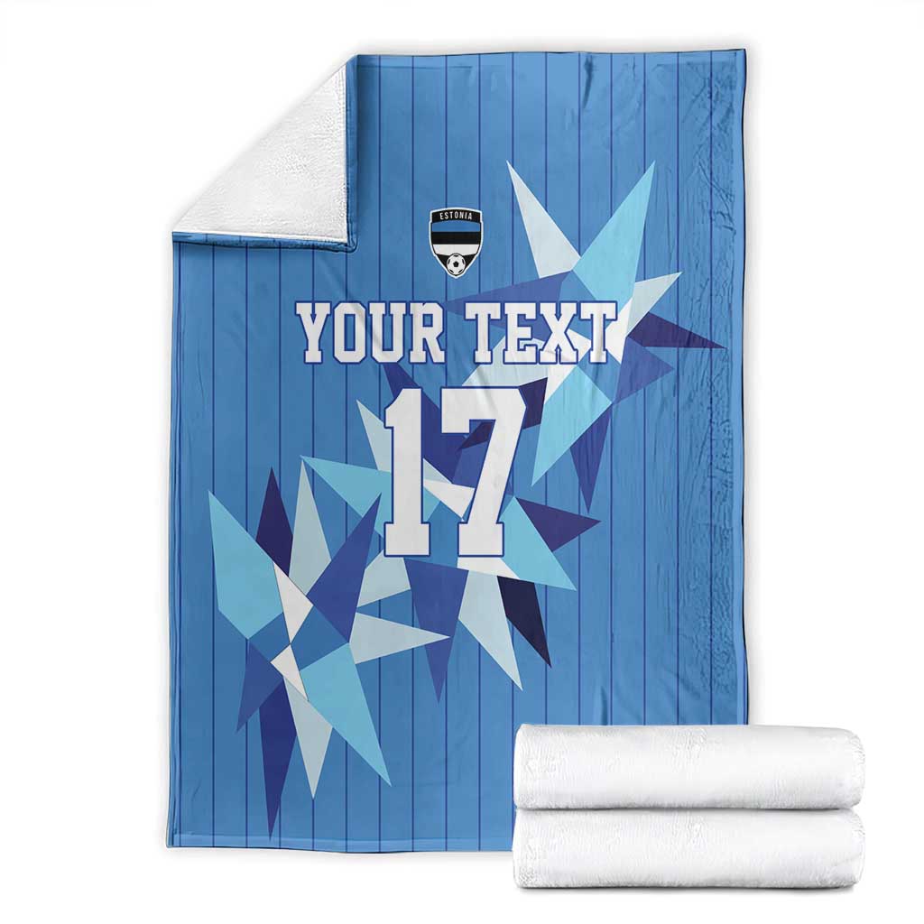 Custom Estonia Football Blanket Retro Jersey Blue Version
